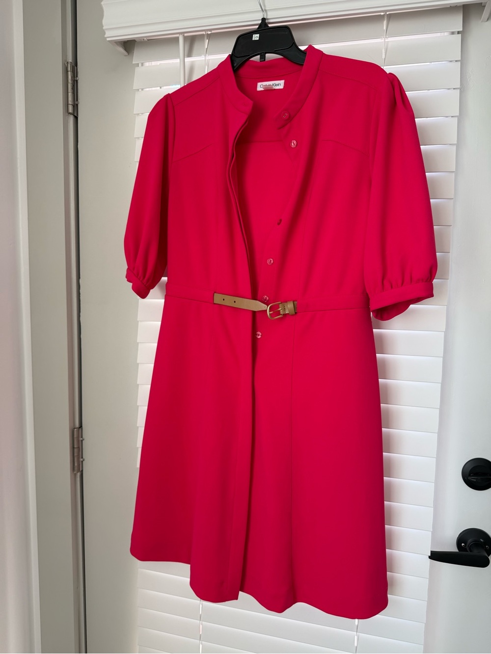Calvin Klein Hot Pink Belted Shirt Dress , size 4